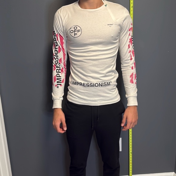 Diag Stencil Off-White Long Sleeve T-shirt
